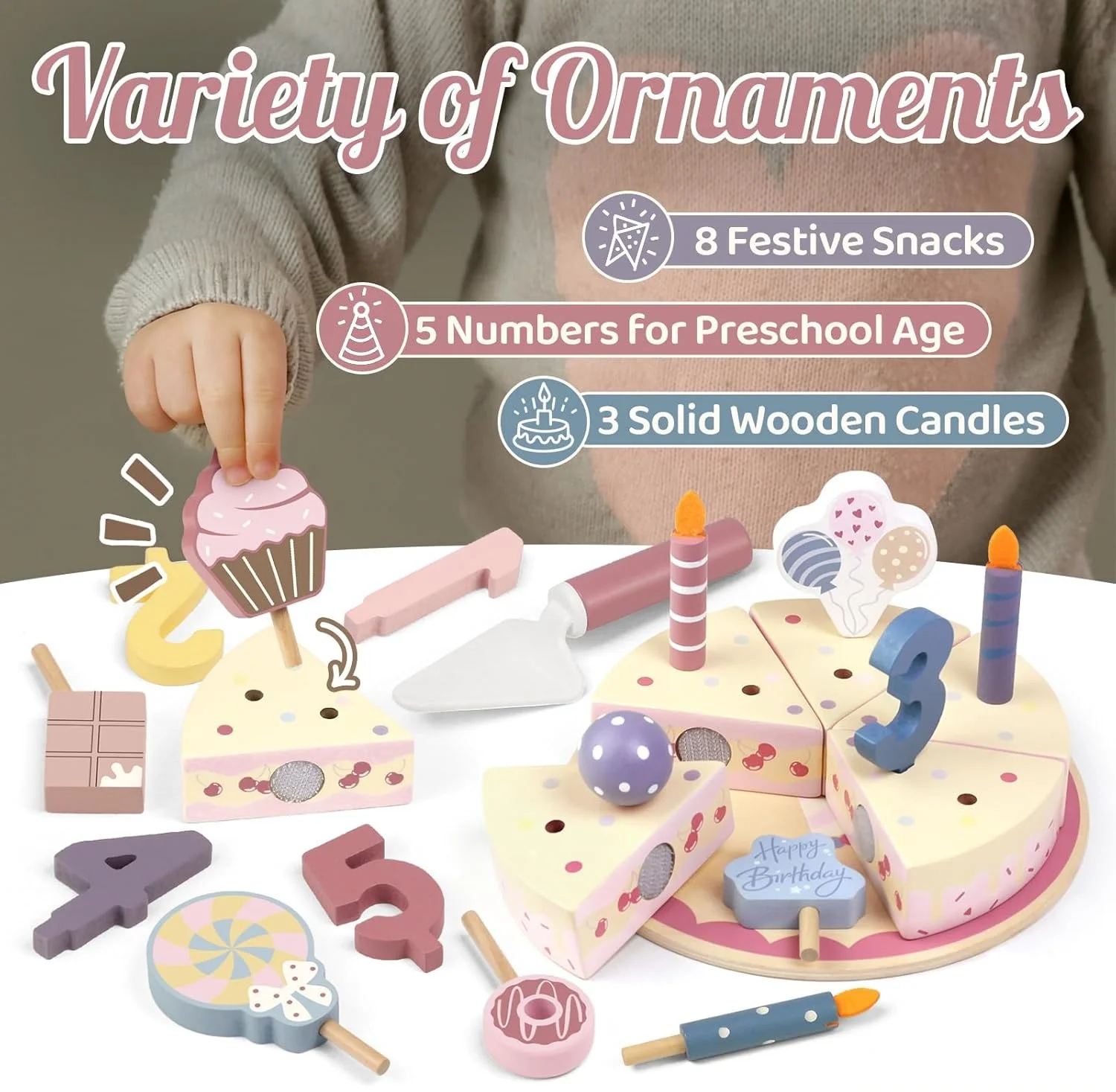Wooden Kids Kitchen Toys Simulation Birthday Cake Toy Pretend Play Cutting Food Game Children Role Play Toy Gifts for Boy Girl