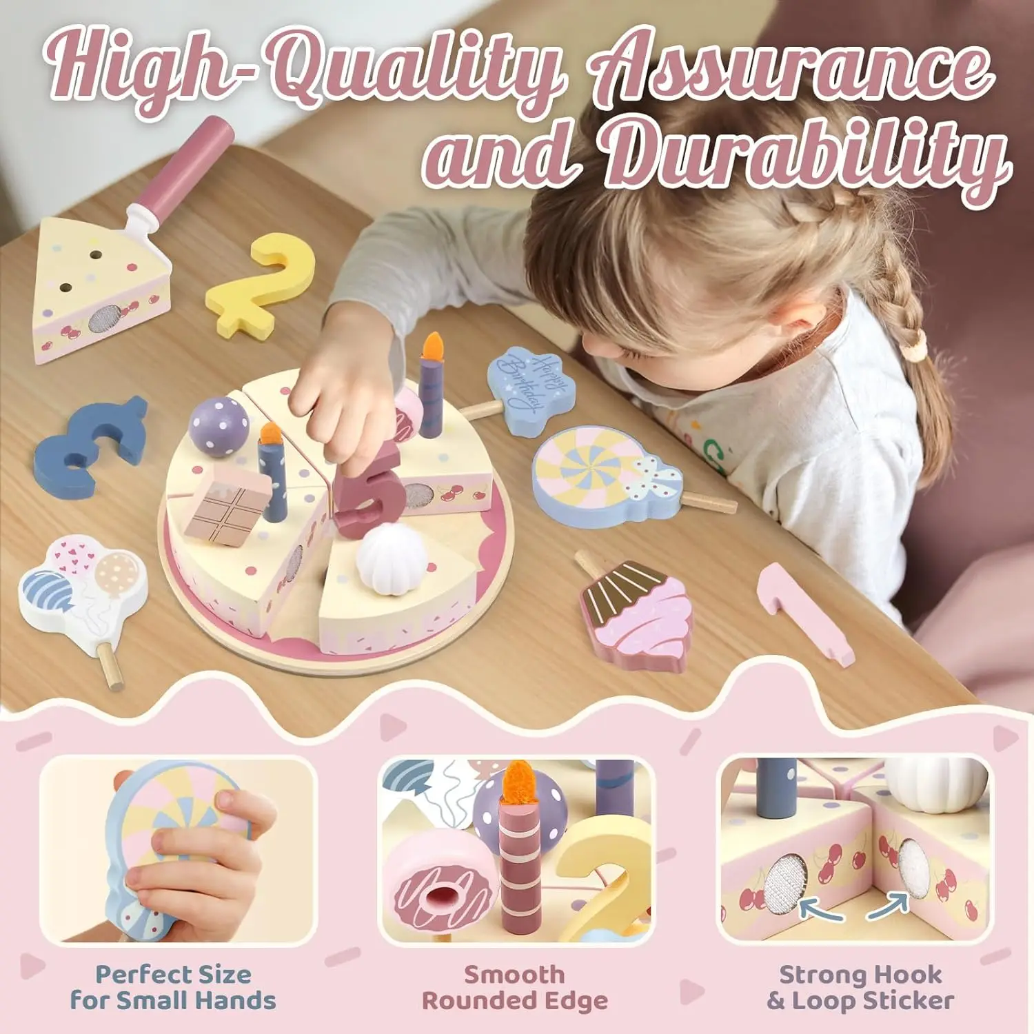 Wooden Kids Kitchen Toys Simulation Birthday Cake Toy Pretend Play Cutting Food Game Children Role Play Toy Gifts for Boy Girl