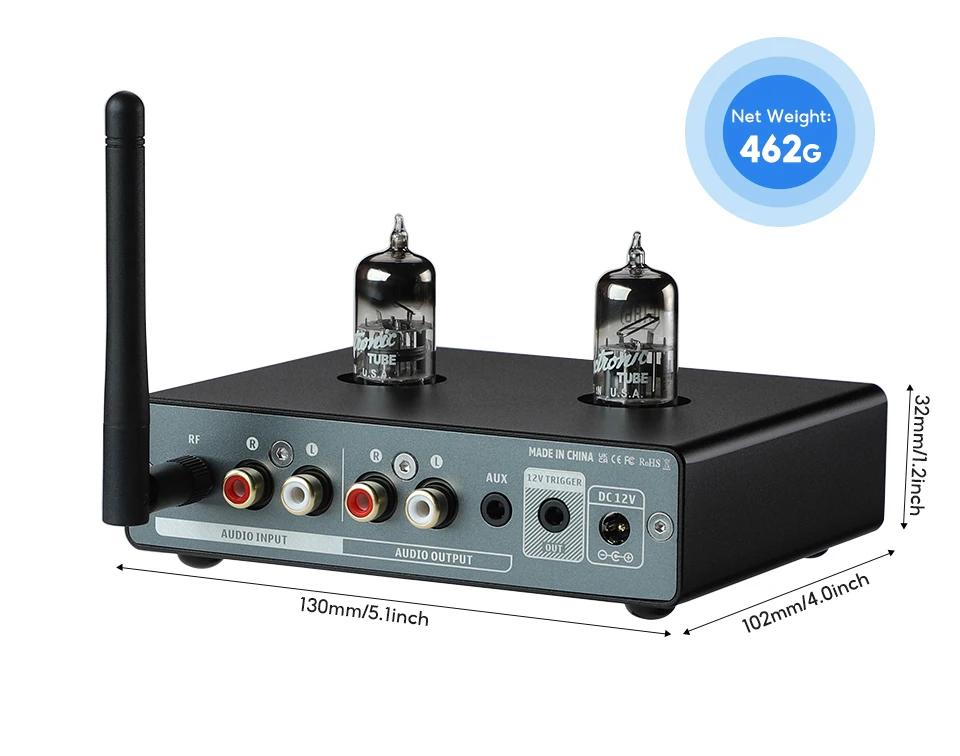 AIYIMA T1 PRO Vacuum Tube Preamplifier Amplifiers Home Audio RCA Bluetooth Input Bass Treble Control HiFi Stereo AUX 12V Trigger