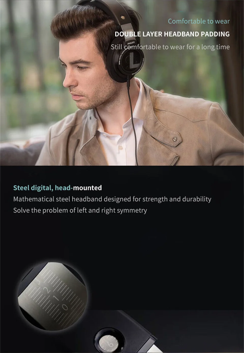 Philips Original SHP9500 Wired Headphones HiFi Stereo HD Mic Call Earphones Sports Running Headset iPhone Android Universal