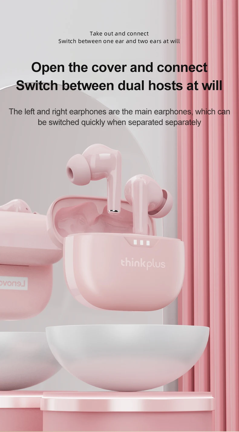 Lenovo Earphones TWS Wireless Bluetooth 5.3 Earbuds HiFi Stereo Noise Reduction Headphones Touch Control HD Call with Mic New