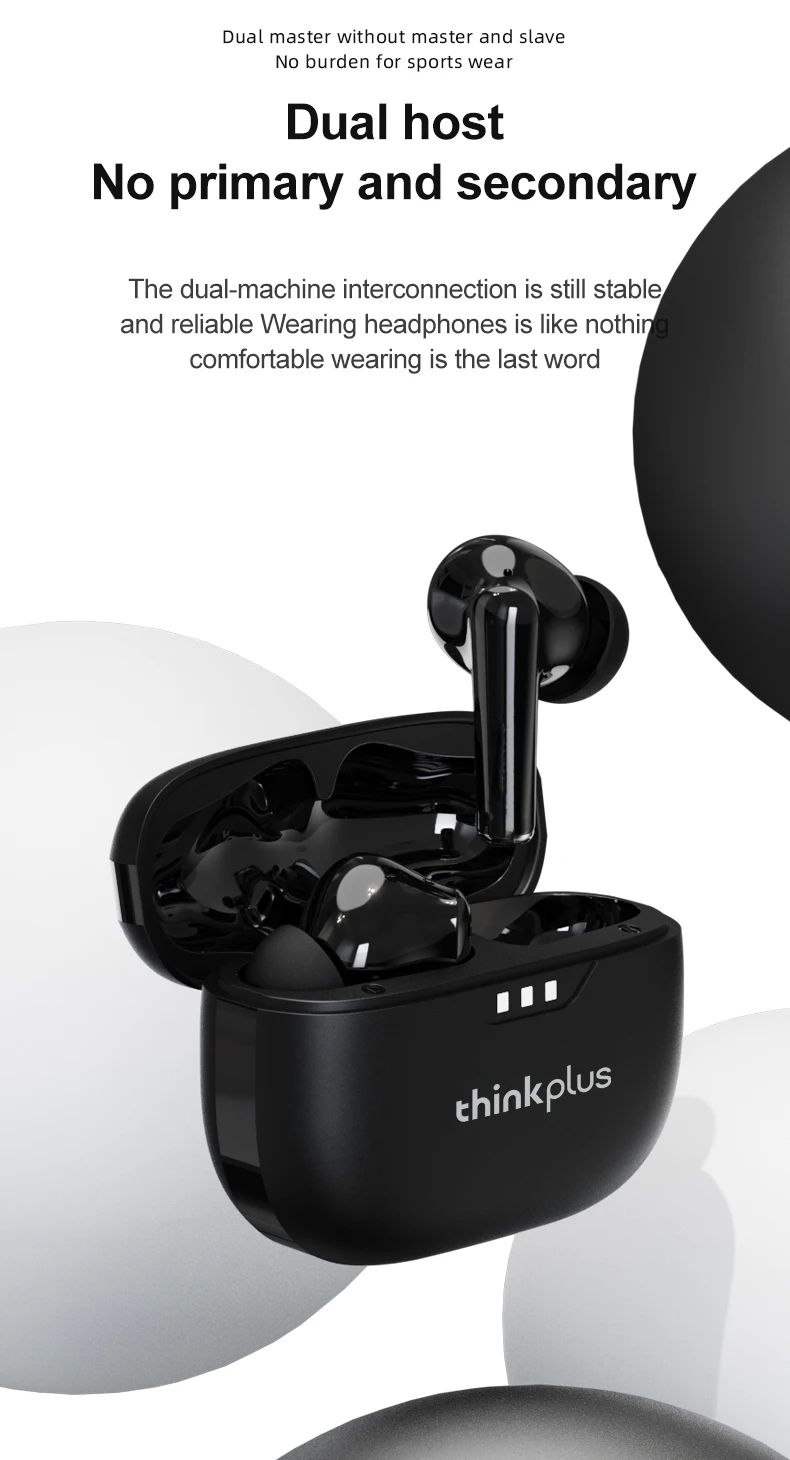 Lenovo Earphones TWS Wireless Bluetooth 5.3 Earbuds HiFi Stereo Noise Reduction Headphones Touch Control HD Call with Mic New
