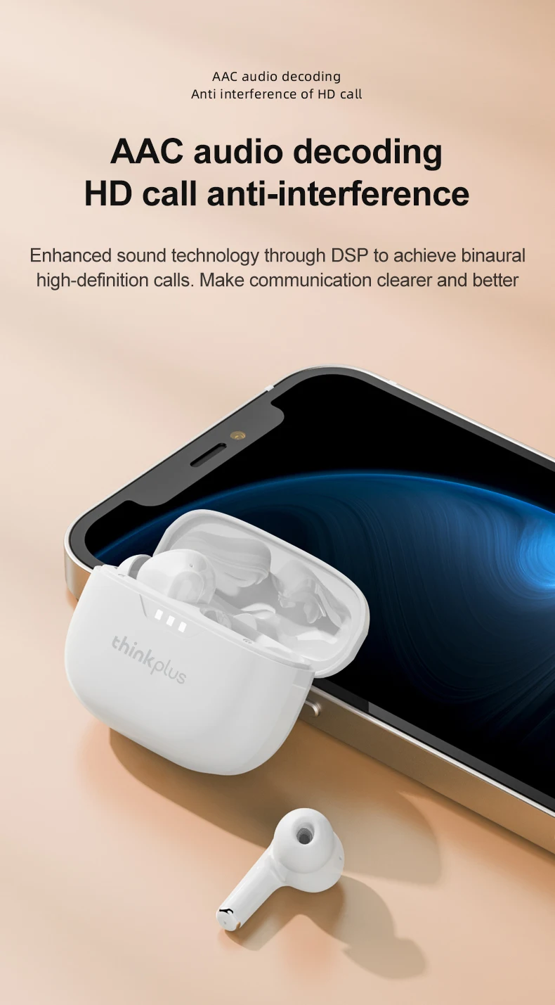 Lenovo Earphones TWS Wireless Bluetooth 5.3 Earbuds HiFi Stereo Noise Reduction Headphones Touch Control HD Call with Mic New