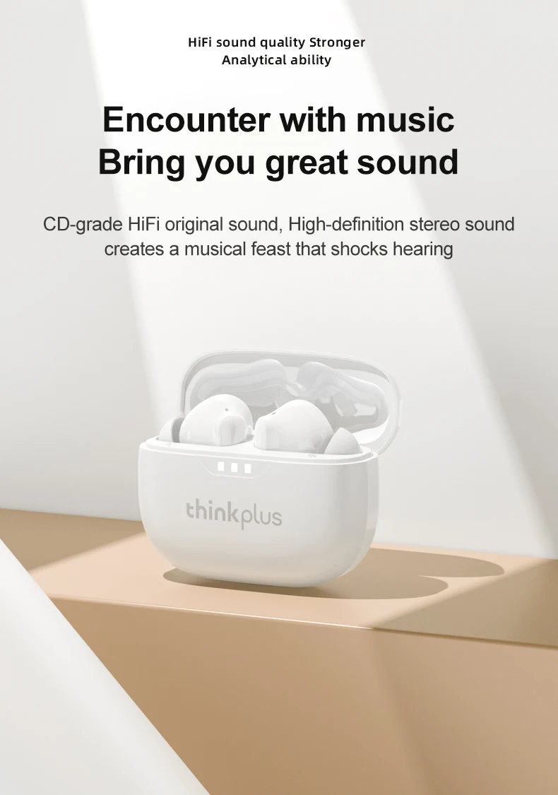 Lenovo Earphones TWS Wireless Bluetooth 5.3 Earbuds HiFi Stereo Noise Reduction Headphones Touch Control HD Call with Mic New