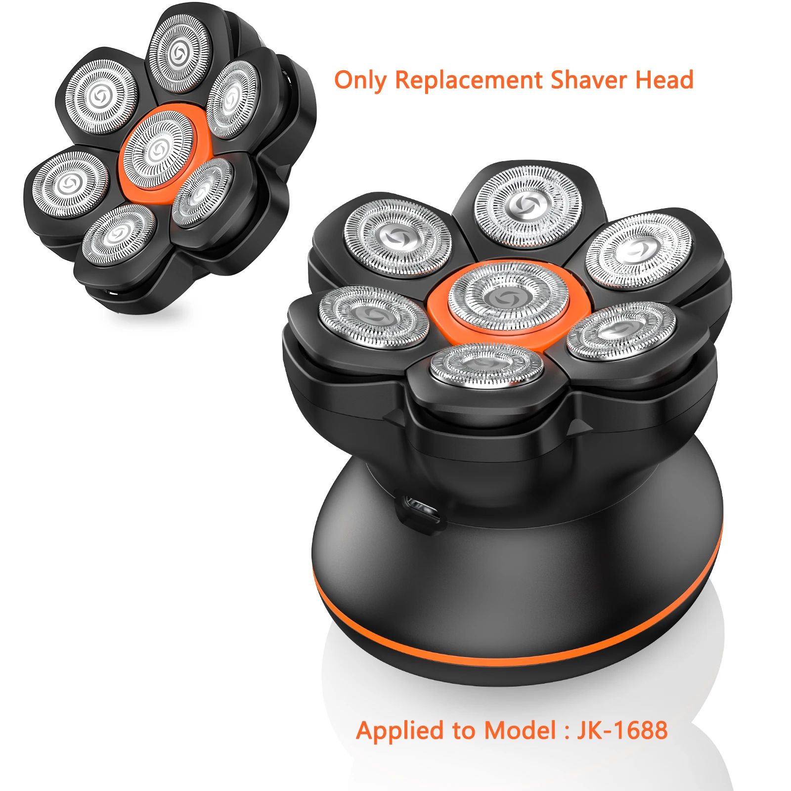 MAXGROOM Replacement Shaver Head for 7D Head Shavers for Bald Men Model JK-1688 Magnetic Attachment Replacement Shaver Head