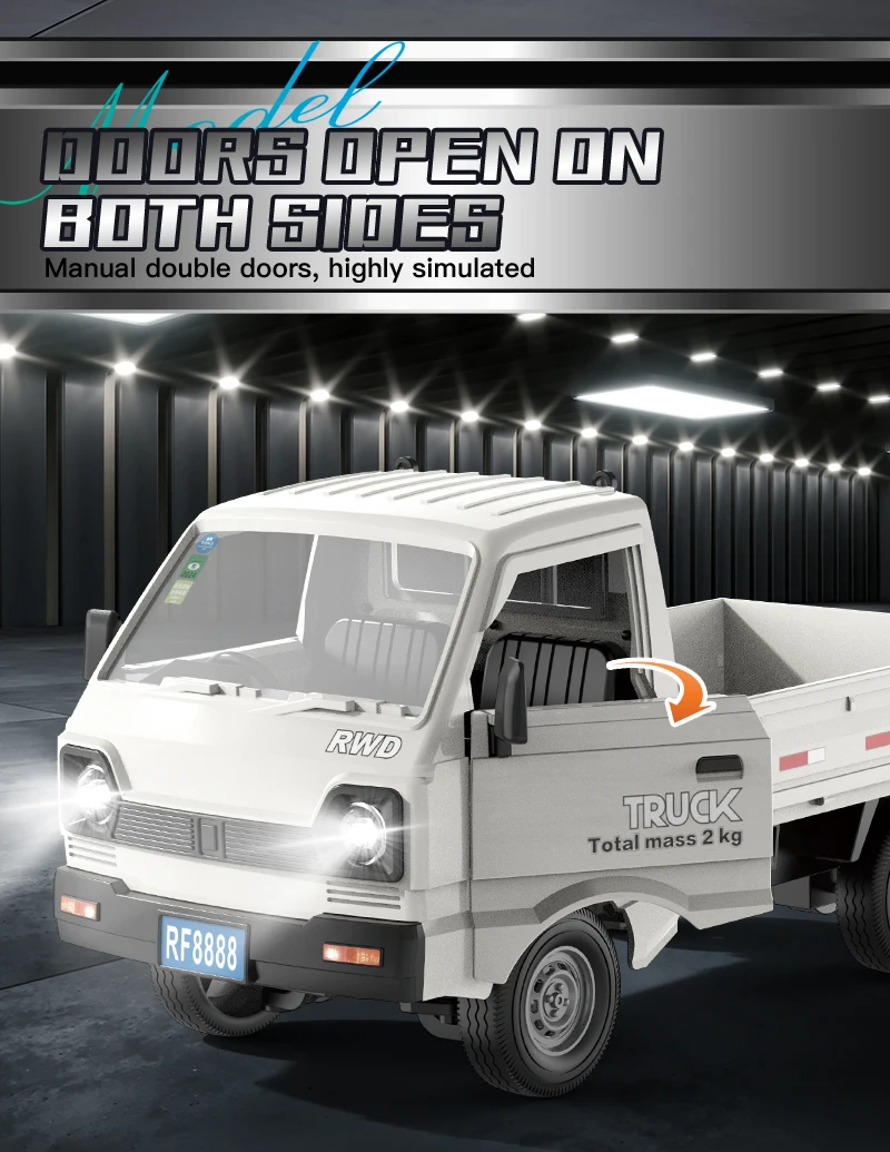 ZWN 1:16/1:18 RC CAR Simulation Drift Climbing Truck Led Light Small Cargo Remote Control Electric Toy Model for Kids Gifts