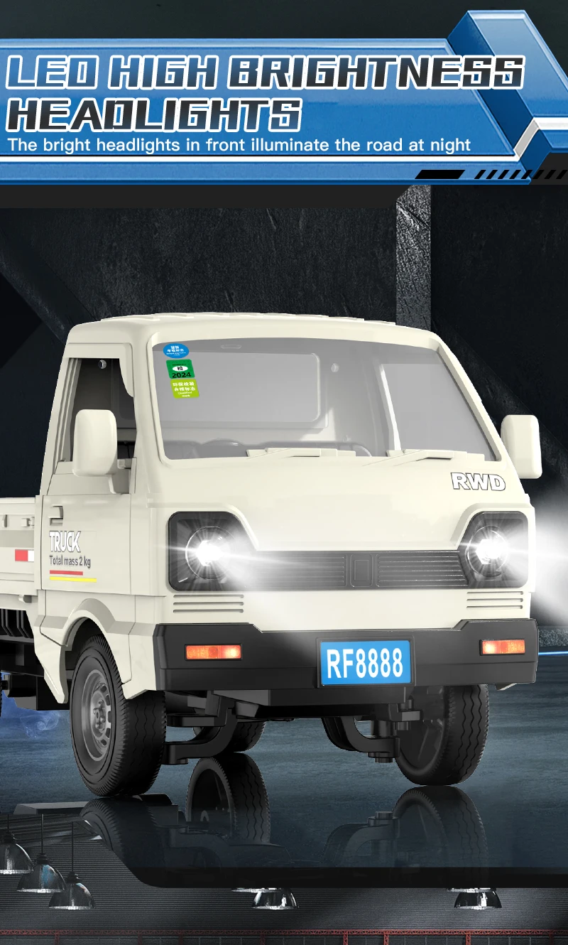 ZWN 1:16/1:18 RC CAR Simulation Drift Climbing Truck Led Light Small Cargo Remote Control Electric Toy Model for Kids Gifts