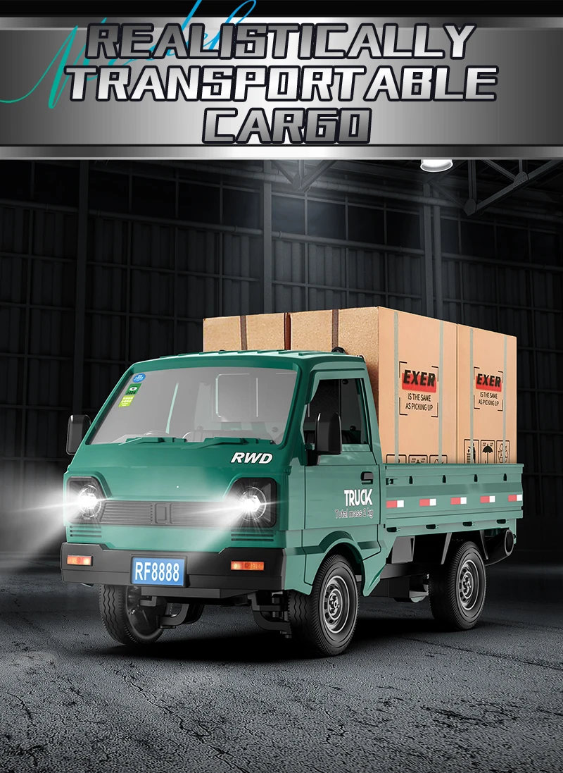 ZWN 1:16/1:18 RC CAR Simulation Drift Climbing Truck Led Light Small Cargo Remote Control Electric Toy Model for Kids Gifts