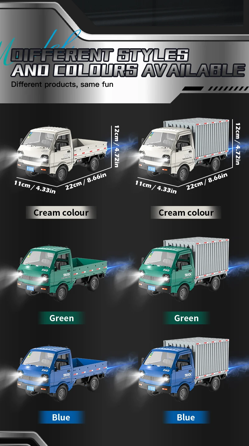 ZWN 1:16/1:18 RC CAR Simulation Drift Climbing Truck Led Light Small Cargo Remote Control Electric Toy Model for Kids Gifts