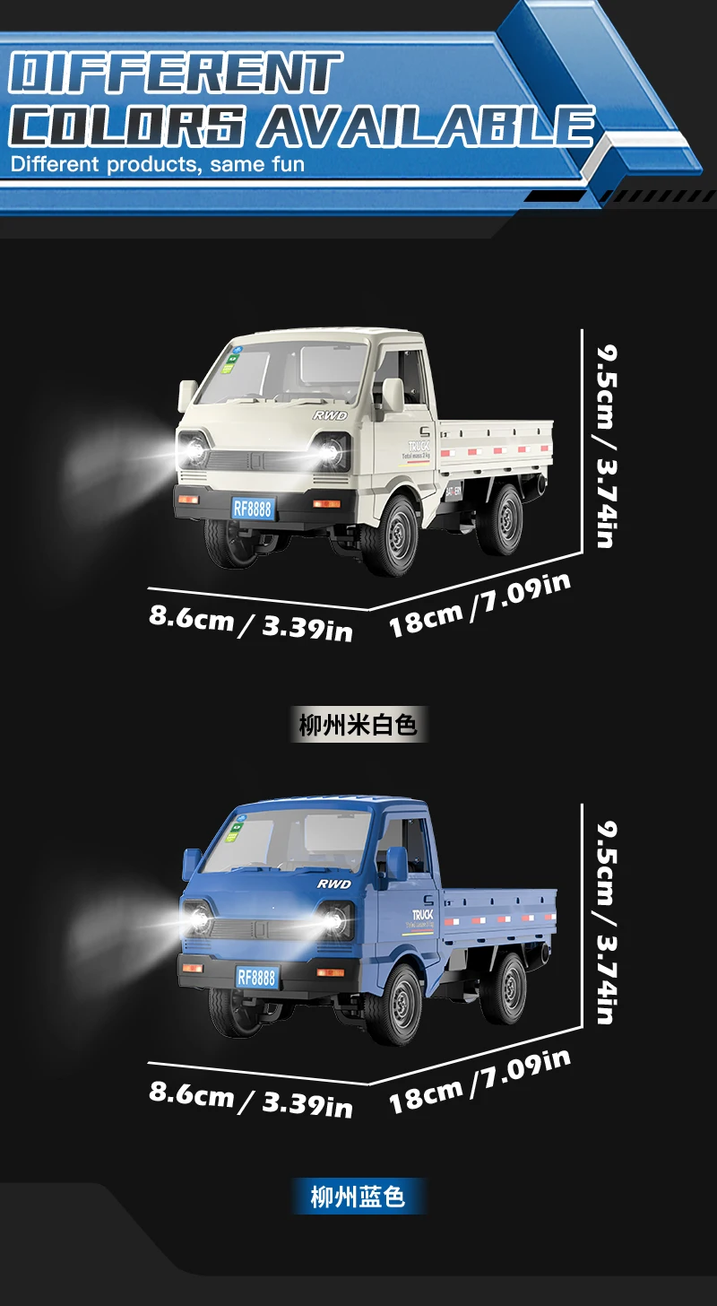 ZWN 1:16/1:18 RC CAR Simulation Drift Climbing Truck Led Light Small Cargo Remote Control Electric Toy Model for Kids Gifts