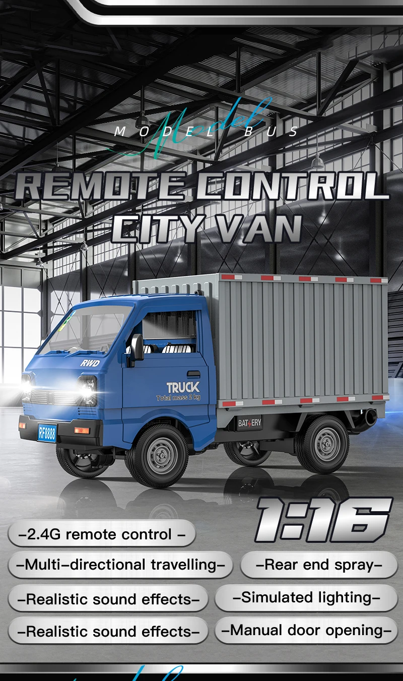 ZWN 1:16/1:18 RC CAR Simulation Drift Climbing Truck Led Light Small Cargo Remote Control Electric Toy Model for Kids Gifts