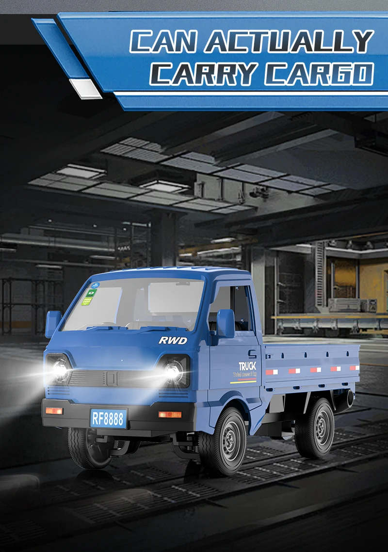 ZWN 1:16/1:18 RC CAR Simulation Drift Climbing Truck Led Light Small Cargo Remote Control Electric Toy Model for Kids Gifts
