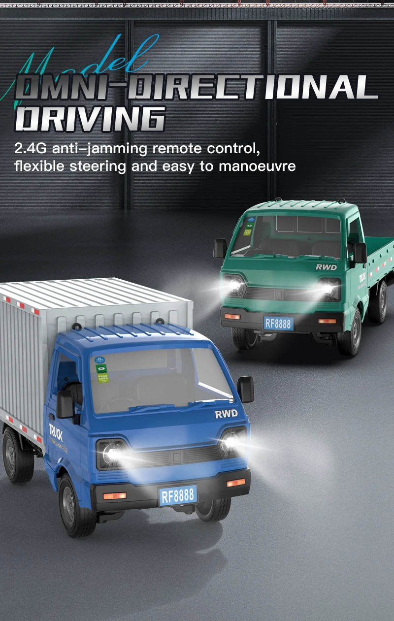 ZWN 1:16/1:18 RC CAR Simulation Drift Climbing Truck Led Light Small Cargo Remote Control Electric Toy Model for Kids Gifts