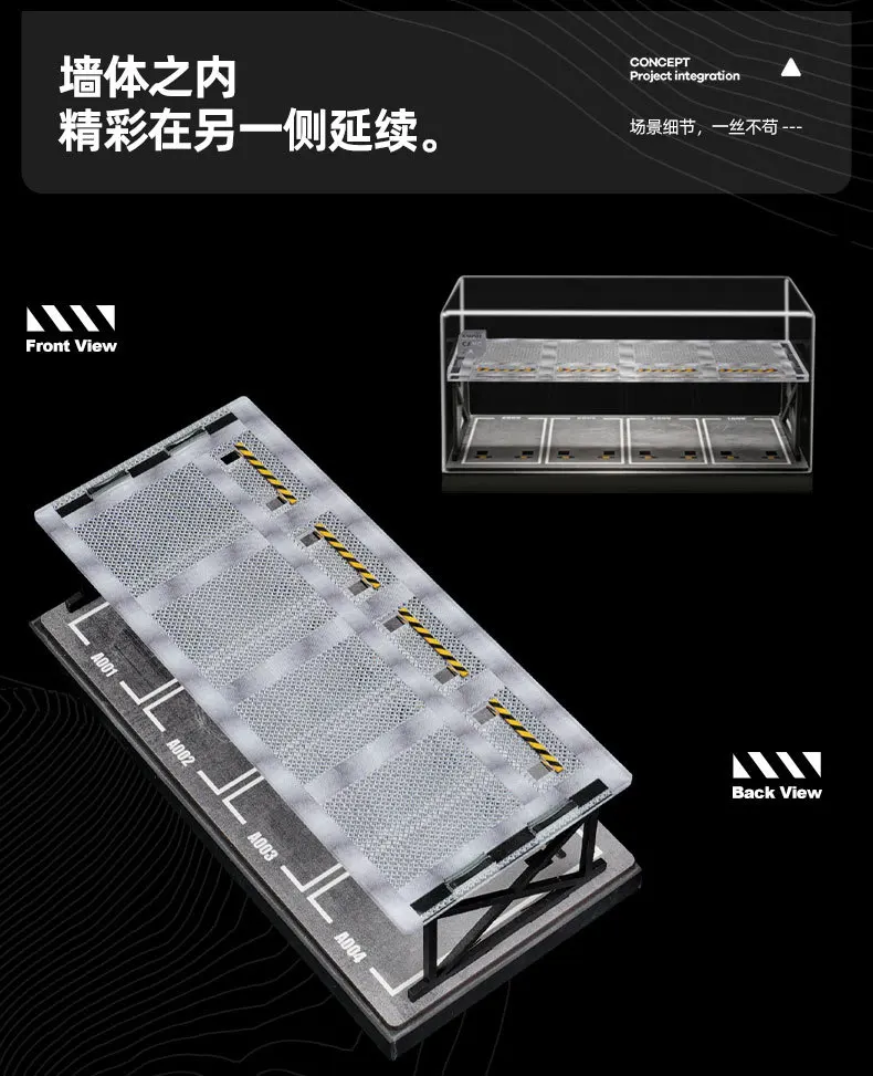 Collector 1:64 Scale Two-Story Parking Garage Diorama – Snap-Fit Assembly with Dust-Proof Cover & LED Lights, Storage Display