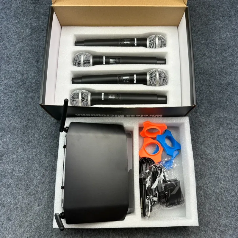 Original Shure SM58-V4 (1 Drag 4) Live Vocal Microphone Professional UHF Dynamic SHURE SM58 4-in-1 Wireless Microphone Set