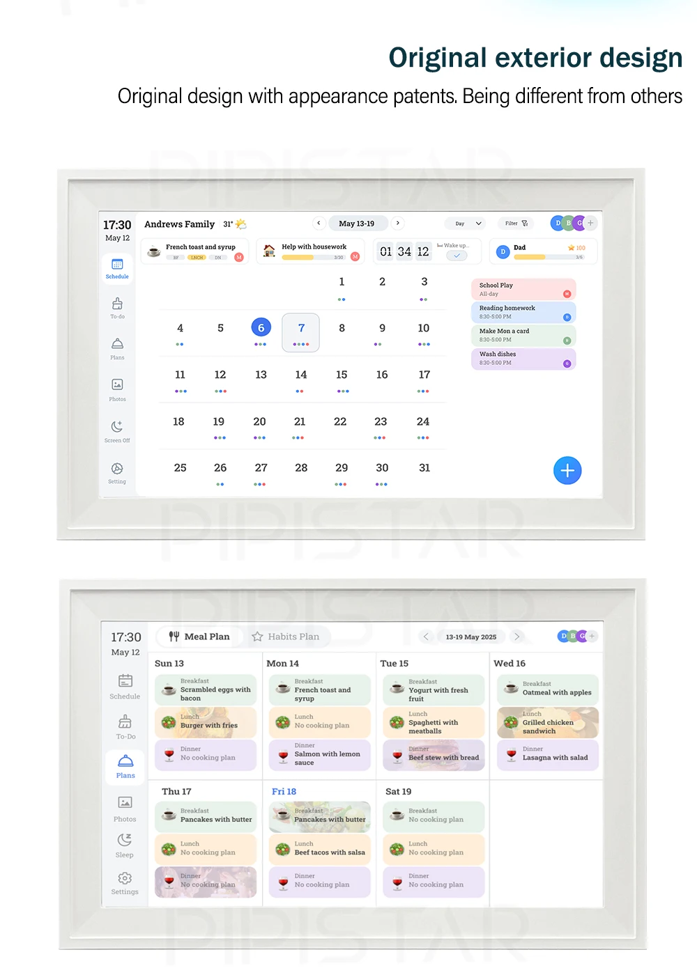 15.6 Inch WiFi Digital Family Calendar Smart Touchscreen Chore Chart Wall Desk Mountable Planner Schedules Digital Calendar