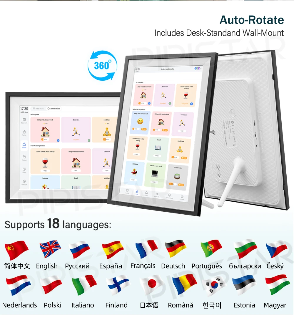 15.6 Inch WiFi Digital Family Calendar Smart Touchscreen Chore Chart Wall Desk Mountable Planner Schedules Digital Calendar