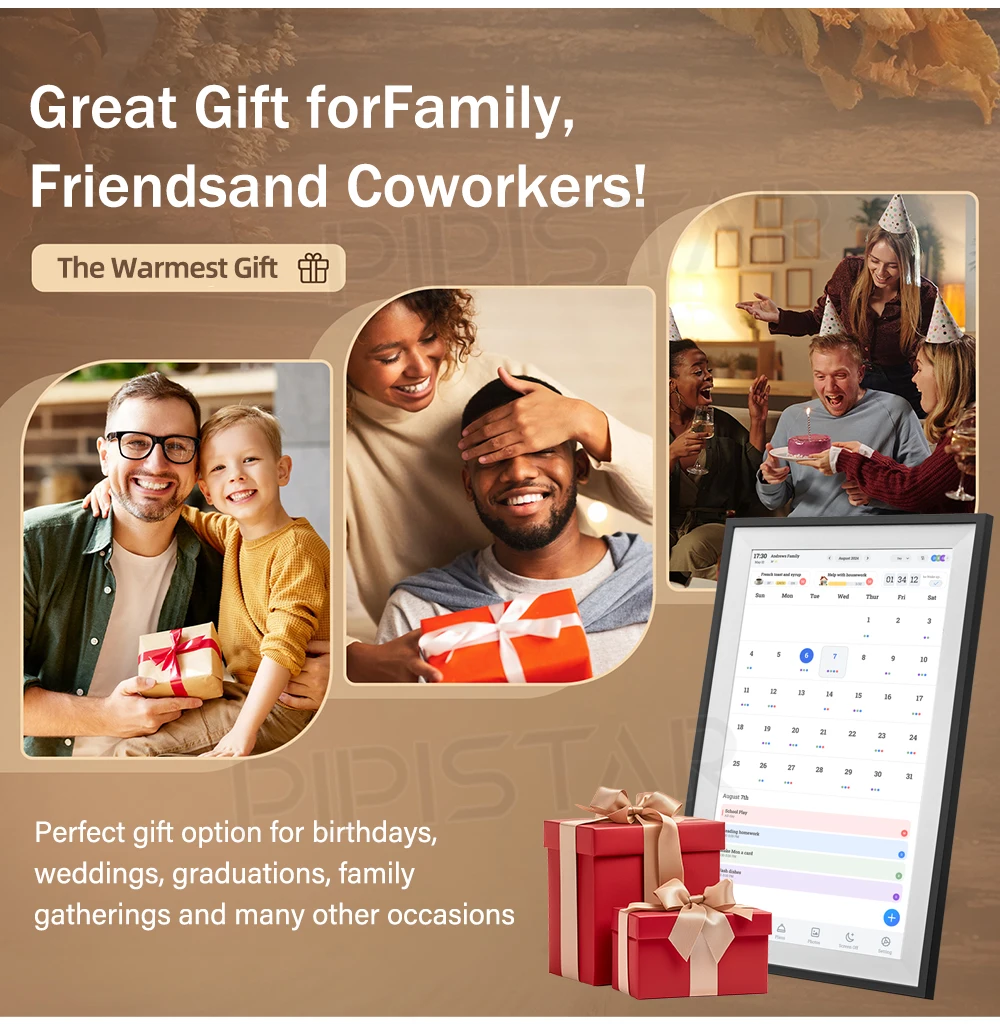 15.6 Inch WiFi Digital Family Calendar Smart Touchscreen Chore Chart Wall Desk Mountable Planner Schedules Digital Calendar