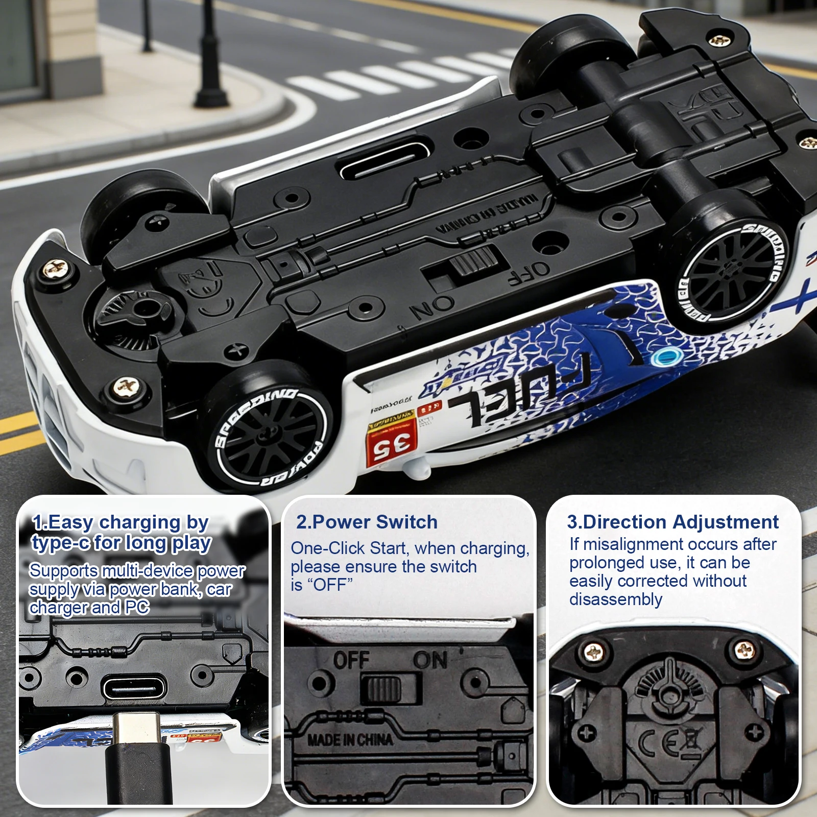 1/64 High Speed Drift RC Car with Light 2.4G 4WD Remote Control Car Desktop Mini Racing Cars Full Proportion Cars Model Gifts
