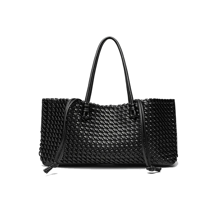 Fashion Design Woven Shopper Bag Top Handle Tote Bag Solid Color Women's Handbags Daily Shoulder Bags Commuter Clutch Purse Sac