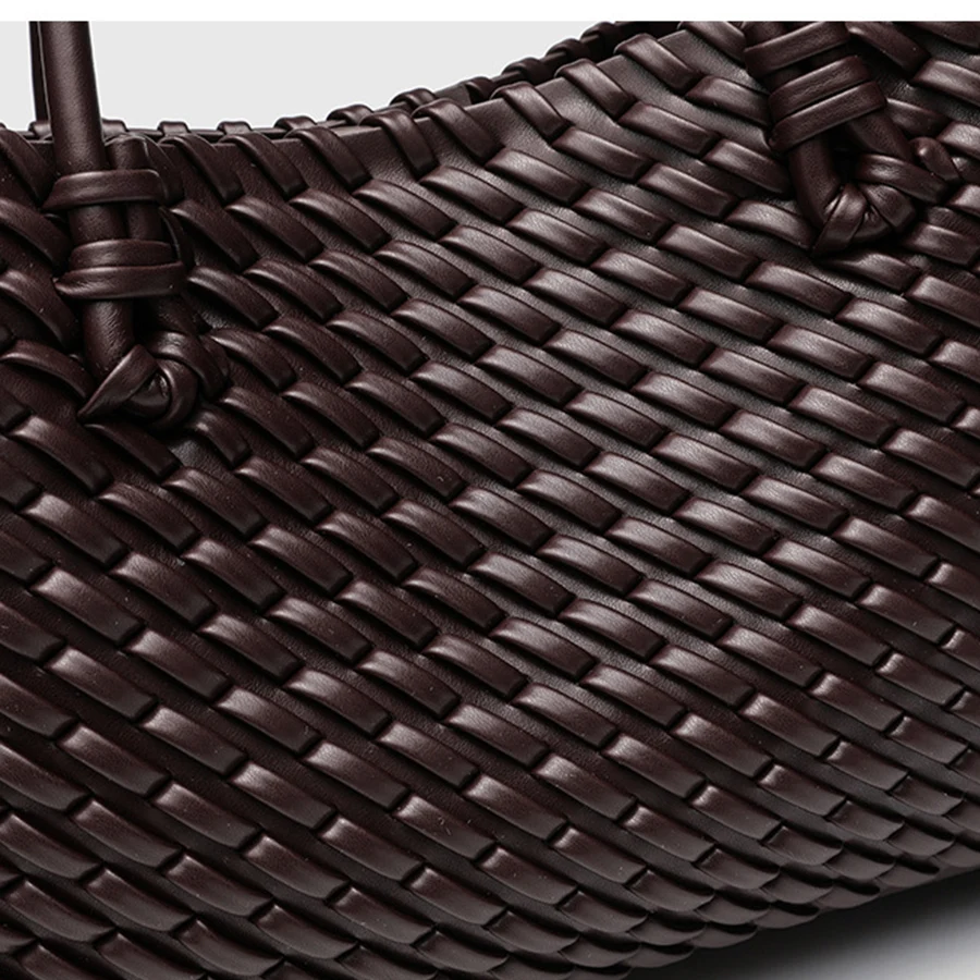 Fashion Design Woven Shopper Bag Top Handle Tote Bag Solid Color Women's Handbags Daily Shoulder Bags Commuter Clutch Purse Sac