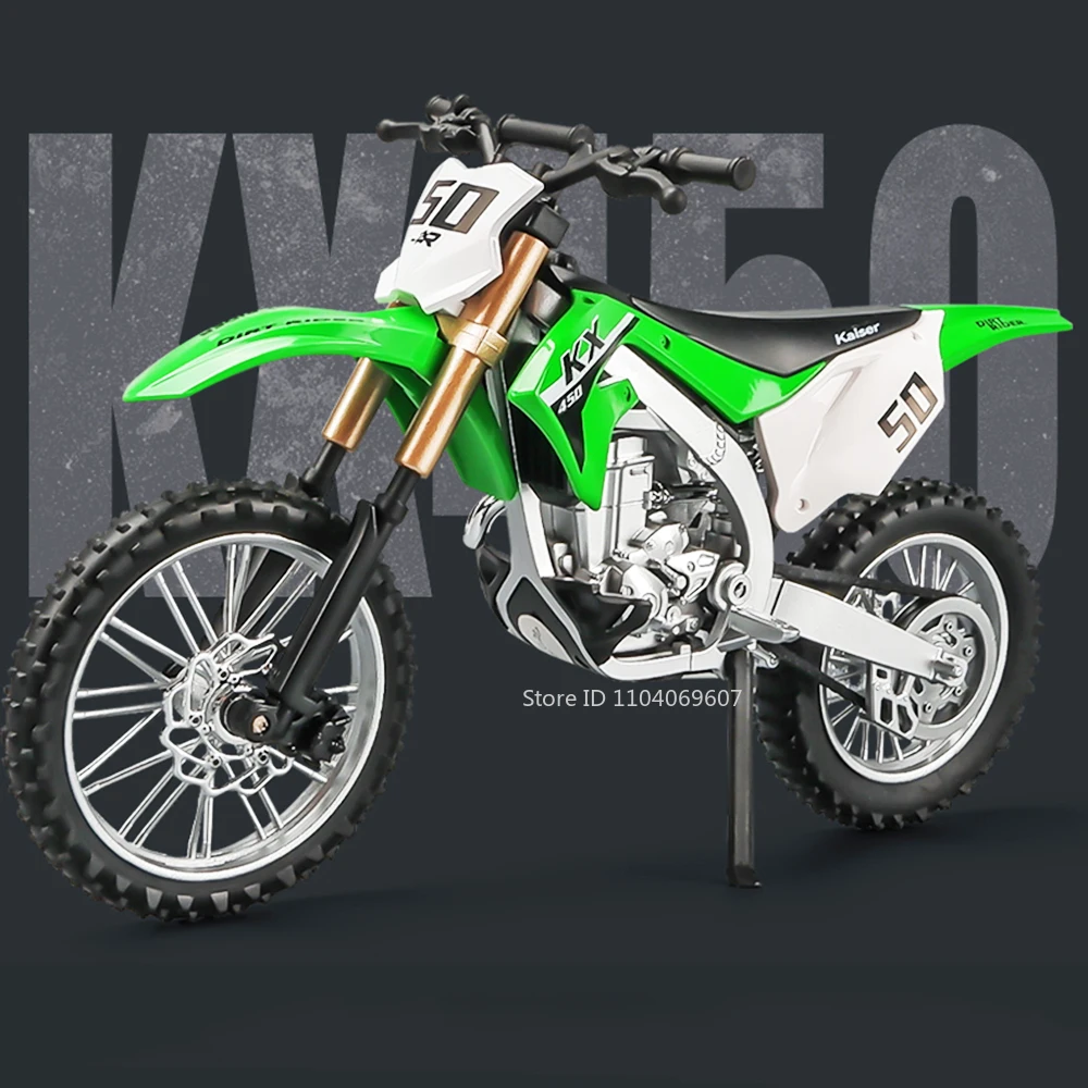 1:12 Kawasaki KX450 Toy Motorcycle Models Alloy Diecast Ninja 400 Motorbikes Shock Absorption Rubber Tires Model Toys Child Gift