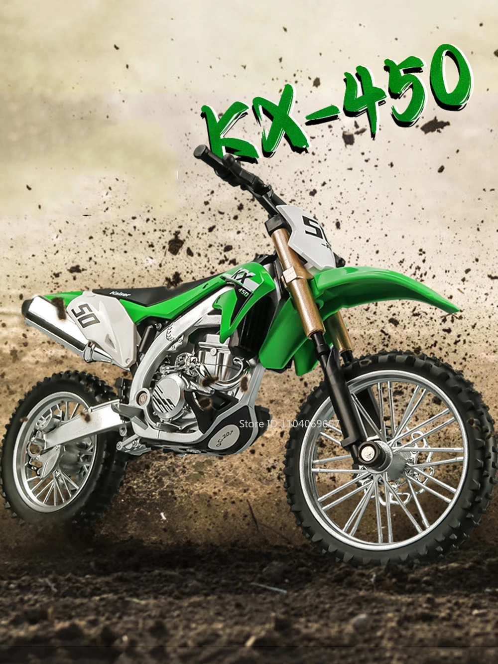 1:12 Kawasaki KX450 Toy Motorcycle Models Alloy Diecast Ninja 400 Motorbikes Shock Absorption Rubber Tires Model Toys Child Gift