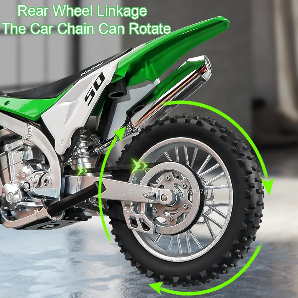 1:12 Kawasaki KX450 Toy Motorcycle Models Alloy Diecast Ninja 400 Motorbikes Shock Absorption Rubber Tires Model Toys Child Gift