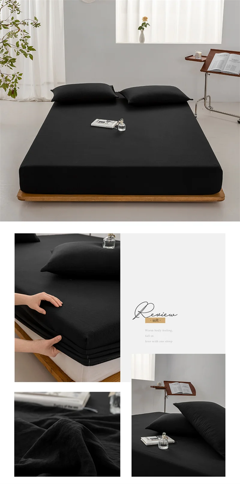 High Quality 100% Cotton Fitted Sheet Soft Breathable Mattress Cover with Elastic Bands Single/Double/King/Queen Size Bed Sheet