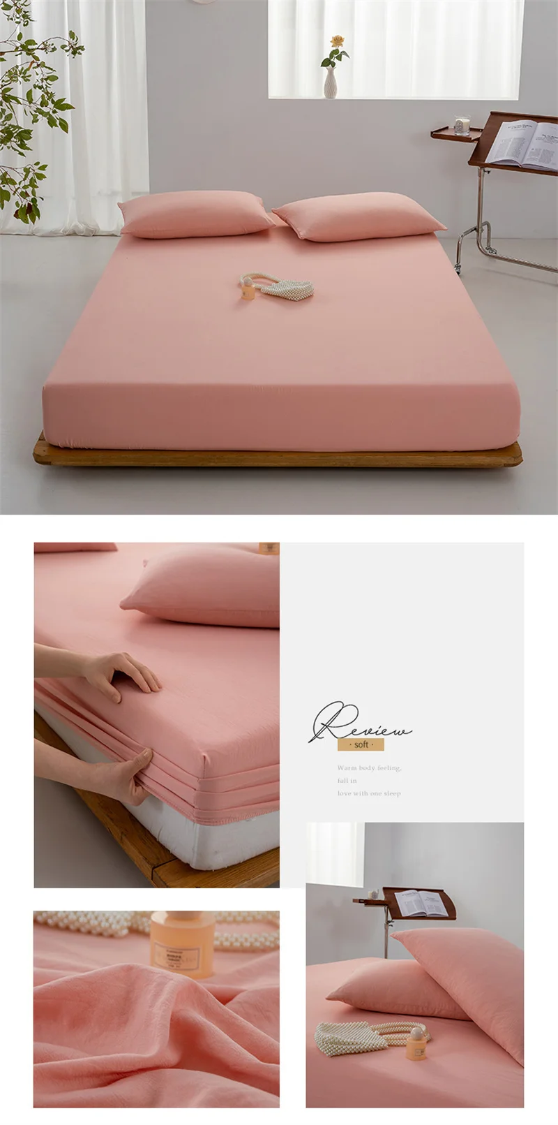 High Quality 100% Cotton Fitted Sheet Soft Breathable Mattress Cover with Elastic Bands Single/Double/King/Queen Size Bed Sheet