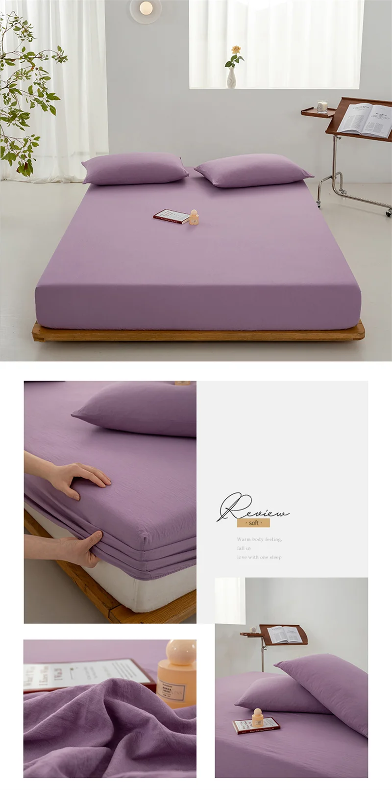 High Quality 100% Cotton Fitted Sheet Soft Breathable Mattress Cover with Elastic Bands Single/Double/King/Queen Size Bed Sheet