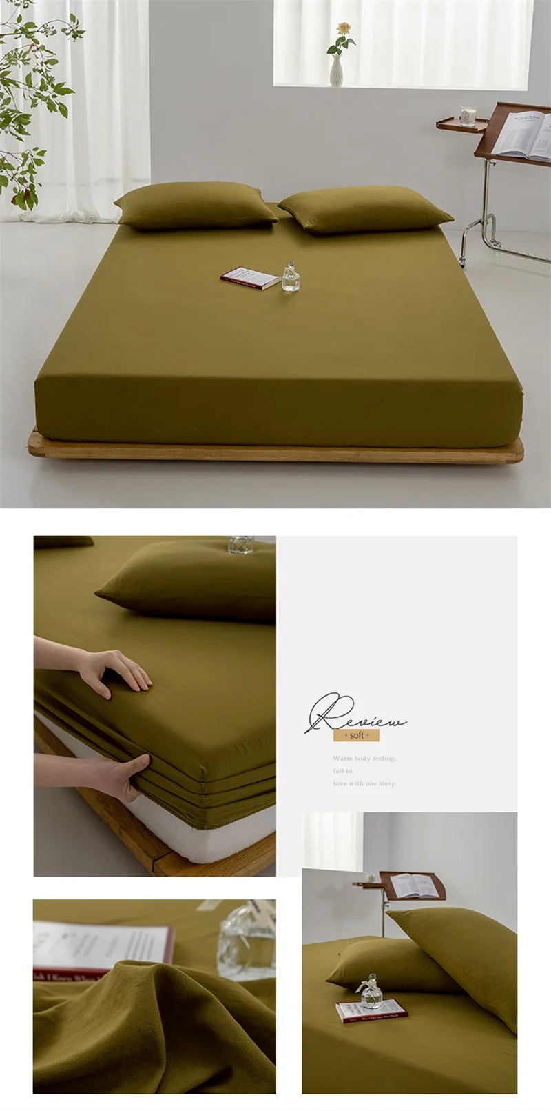 High Quality 100% Cotton Fitted Sheet Soft Breathable Mattress Cover with Elastic Bands Single/Double/King/Queen Size Bed Sheet