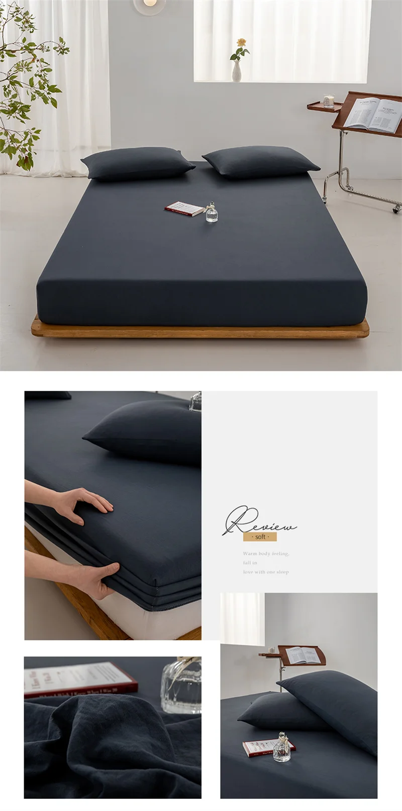 High Quality 100% Cotton Fitted Sheet Soft Breathable Mattress Cover with Elastic Bands Single/Double/King/Queen Size Bed Sheet