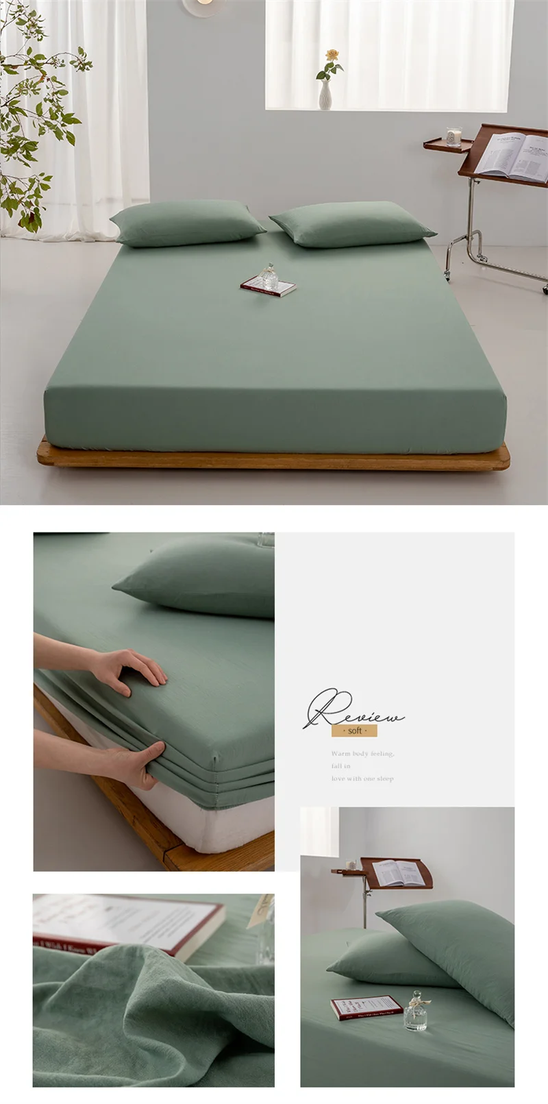 High Quality 100% Cotton Fitted Sheet Soft Breathable Mattress Cover with Elastic Bands Single/Double/King/Queen Size Bed Sheet