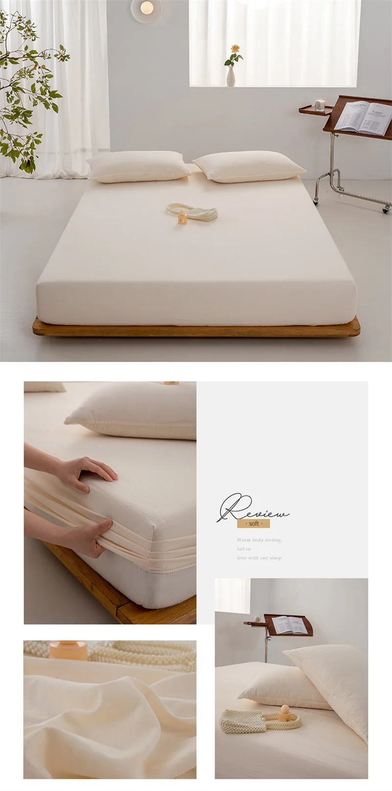 High Quality 100% Cotton Fitted Sheet Soft Breathable Mattress Cover with Elastic Bands Single/Double/King/Queen Size Bed Sheet