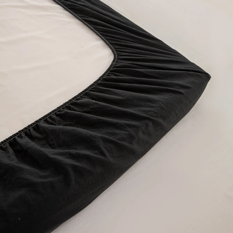 High Quality 100% Cotton Fitted Sheet Soft Breathable Mattress Cover with Elastic Bands Single/Double/King/Queen Size Bed Sheet