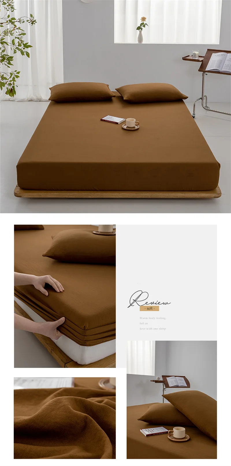 High Quality 100% Cotton Fitted Sheet Soft Breathable Mattress Cover with Elastic Bands Single/Double/King/Queen Size Bed Sheet