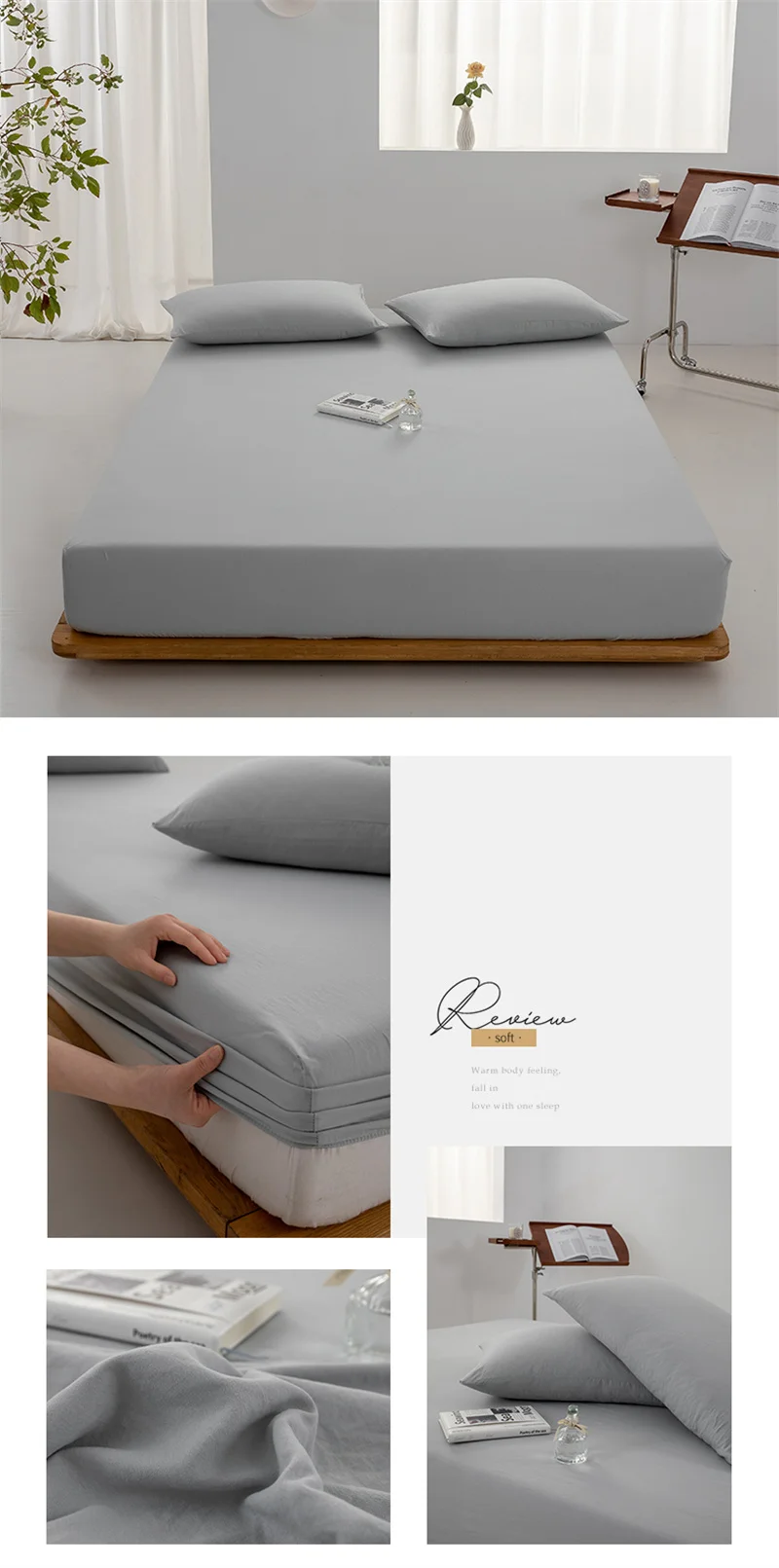 High Quality 100% Cotton Fitted Sheet Soft Breathable Mattress Cover with Elastic Bands Single/Double/King/Queen Size Bed Sheet