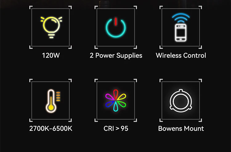 Ulanzi VL-120Bi VL-120C 120W V-Mount COB Video Light Wireless APP Control 2700K-6500K CRI>95 for Video Photography Studio