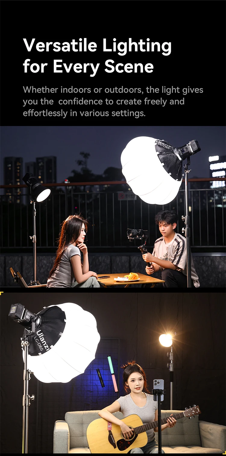 Ulanzi VL-120Bi VL-120C 120W V-Mount COB Video Light Wireless APP Control 2700K-6500K CRI>95 for Video Photography Studio