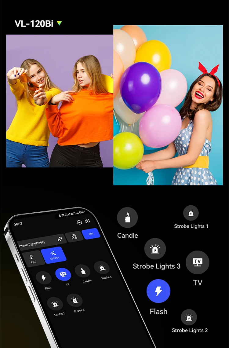 Ulanzi VL-120Bi VL-120C 120W V-Mount COB Video Light Wireless APP Control 2700K-6500K CRI>95 for Video Photography Studio