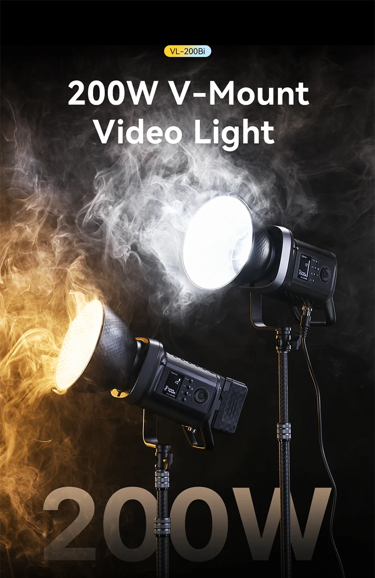 Ulanzi VL-120Bi VL-120C 120W V-Mount COB Video Light Wireless APP Control 2700K-6500K CRI>95 for Video Photography Studio