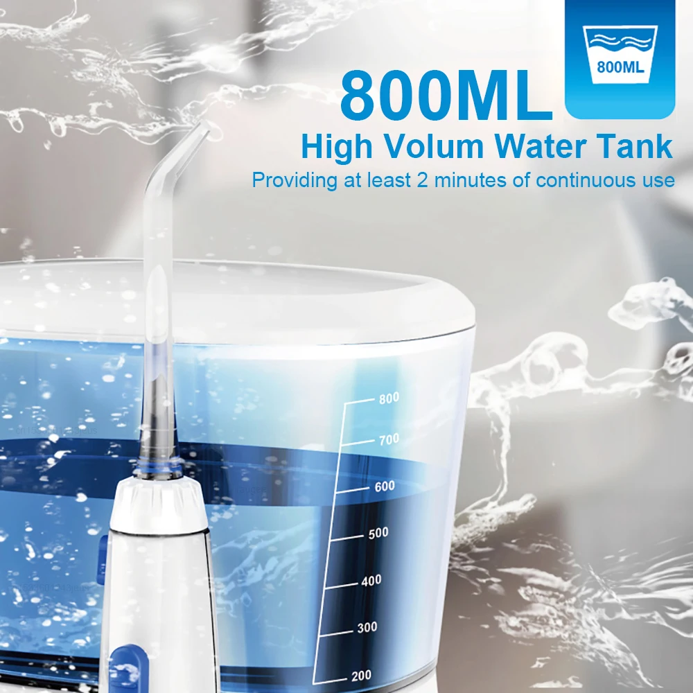 Oral Irrigator Dental Water Flosser for Teeth High Pressure Electric Dental Irrigator Water Flosser Mouth Washing Machine 800ML
