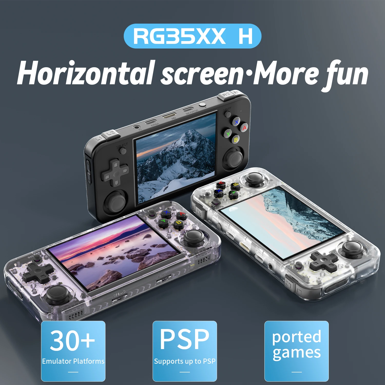 Anbernic RG35XX H Hand-held Consoles For Playing Video Games 3.5-inch IPS 640*480 Screen Retro Game Player 3300 mAh 5000+ Games