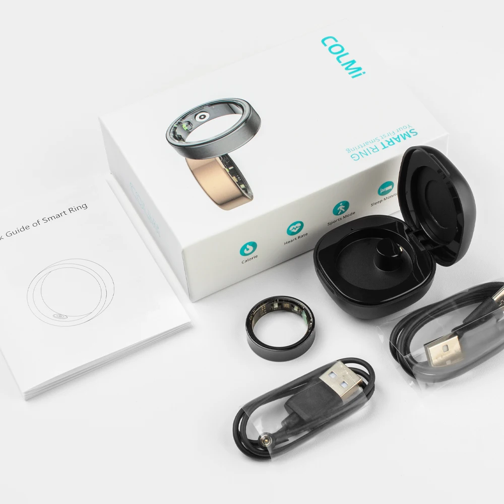 2024 COLMI R09 Smart Ring Men Women with Charging Case, Health and Sleep Monitor, Skin Temperature Monitor, 60 days battery life