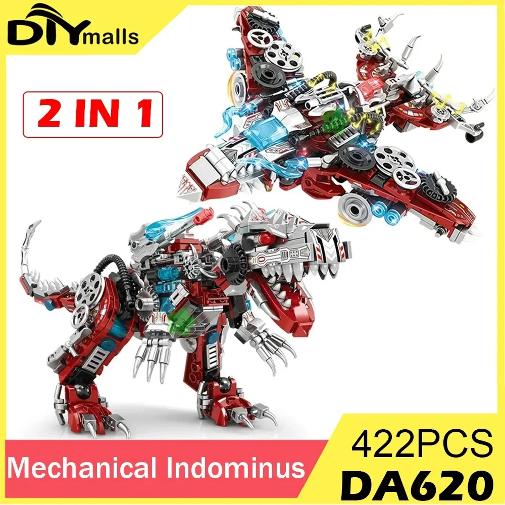 2IN1 Jurassic Mechanical Indominus Rex Dinosaur World Model Building Blocks City Fighter Dino Park Bricks Children Toy