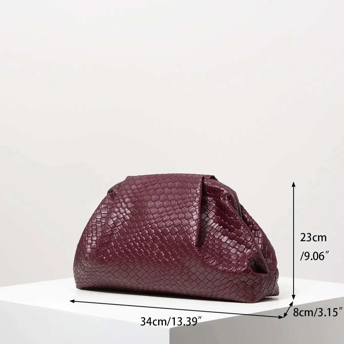 Vintage Artificial Leather Woven Pattern Clutch Bag,Burgundy Bag,Prom Dresses for Women,Large Capacity Women Purse