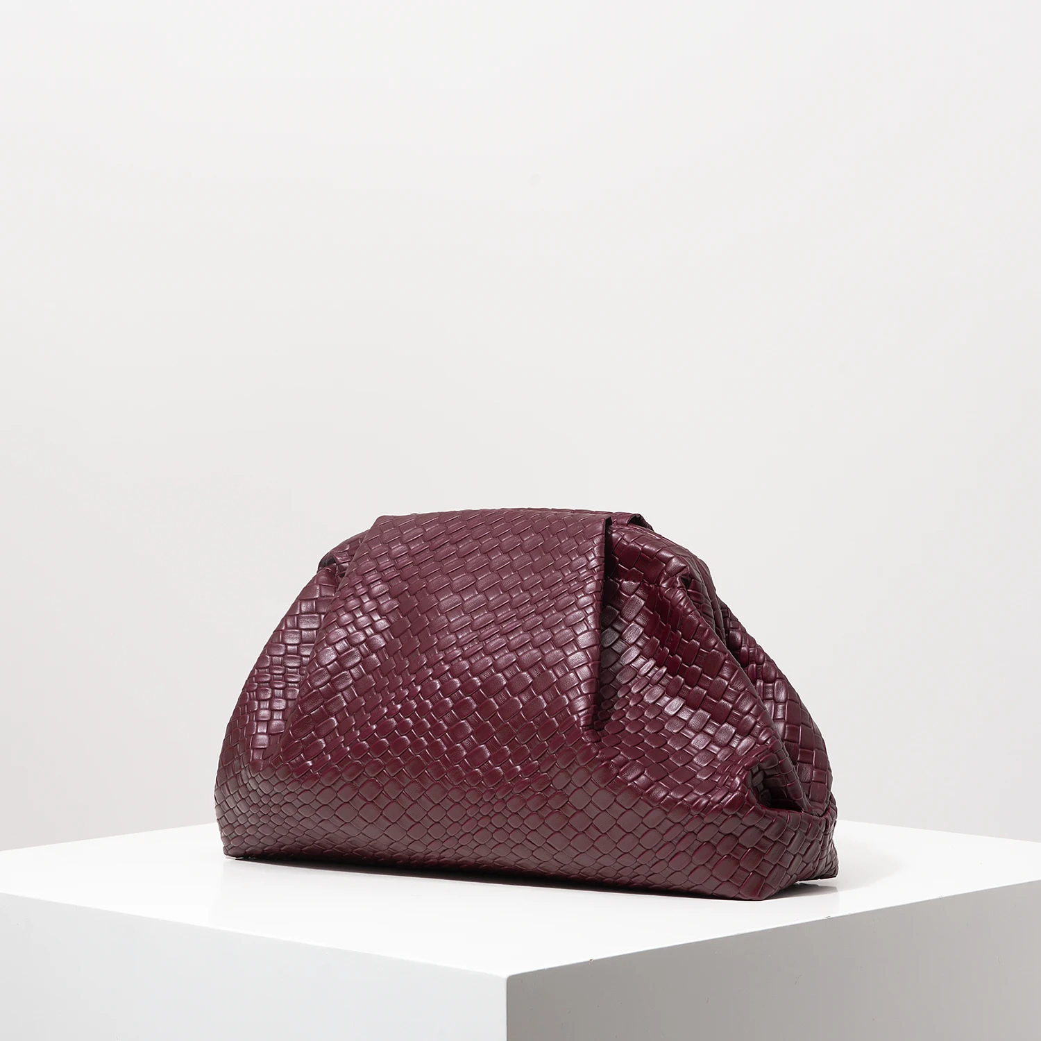 Vintage Artificial Leather Woven Pattern Clutch Bag,Burgundy Bag,Prom Dresses for Women,Large Capacity Women Purse