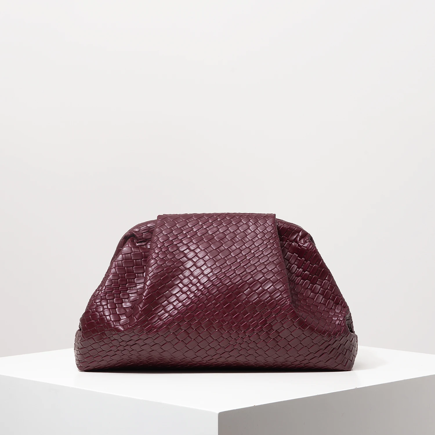Vintage Artificial Leather Woven Pattern Clutch Bag,Burgundy Bag,Prom Dresses for Women,Large Capacity Women Purse