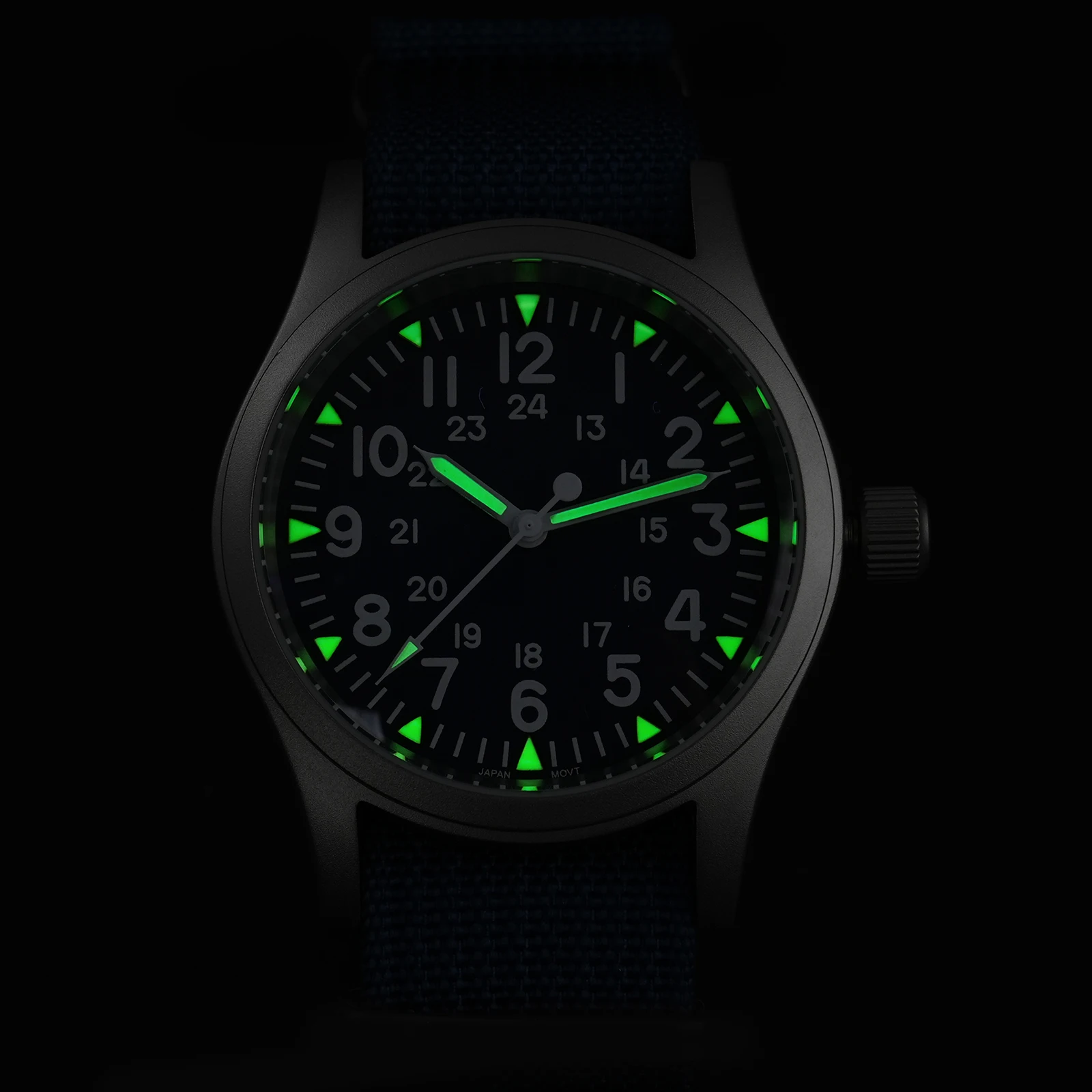 Militado ML05 Military Watch VH31 Sweep Movement Domed Sapphire Crystal Wristwatch High Clear AR Coating 38mm Vintage Watches